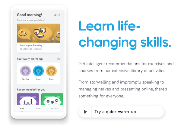 public speaking apps to improve speaking skills: Speeko